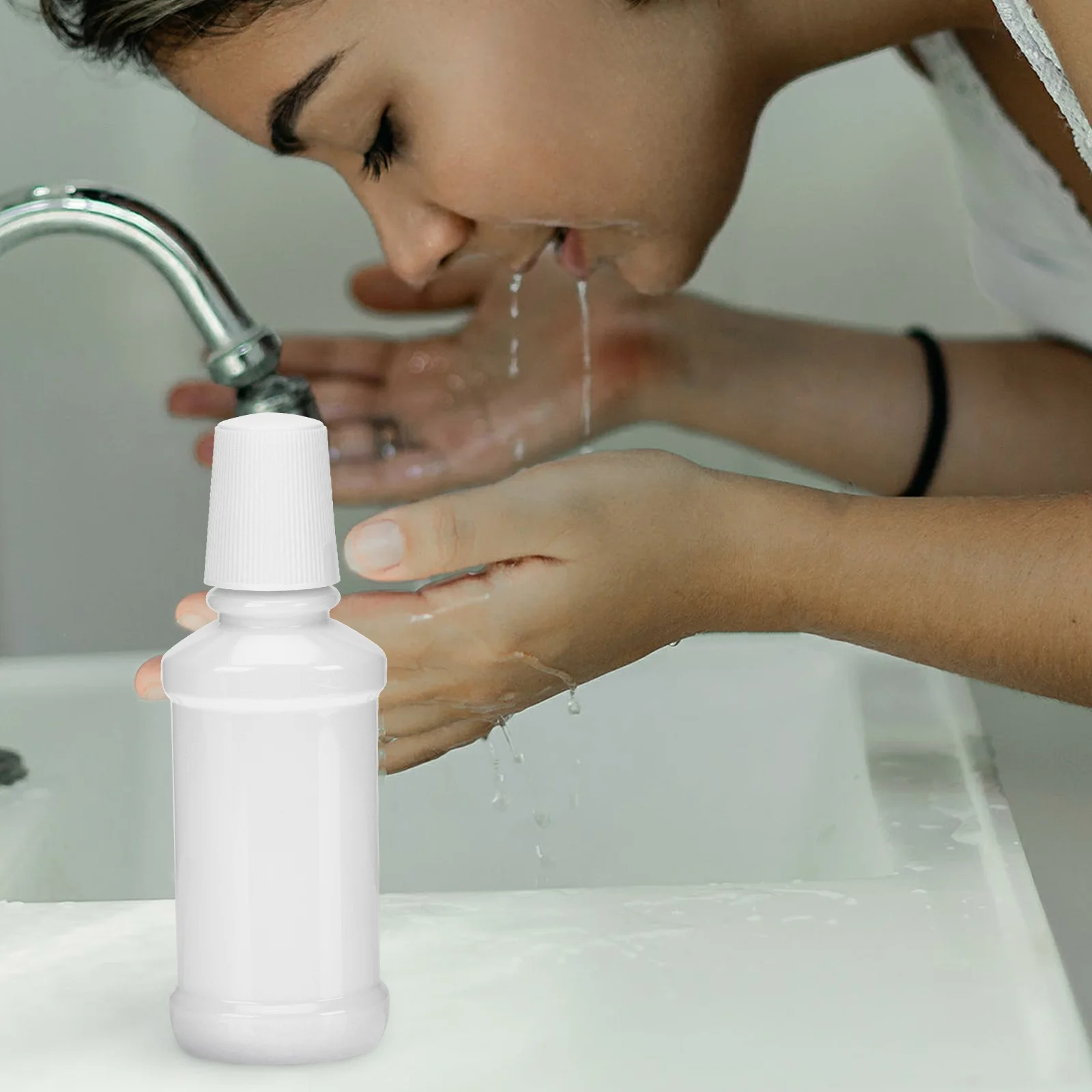 

6Pcs Simple Sub Bottle Portable Oral Cleaner Container Refillable for Mouthwash on-The-Go Mouthwash Sub Bottle