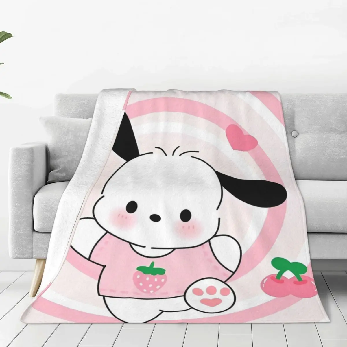 MINISO Pochacco Cartoon Blanket Quality Warm Soft Throw Blanket Winter Travel Office Couch Chair Comfortable Bedspread