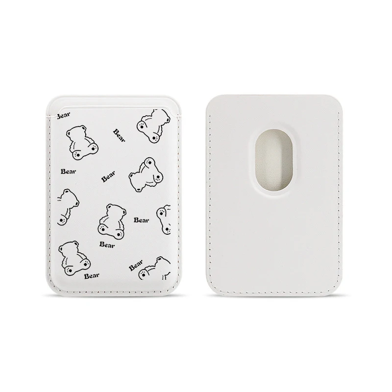 

Магнитный кожаный чехол-кошелек Cute Candy Bear для MagSafe iPhone 13 14 15 16 Pro Max 17, сумка для карт Air Line Bear, задняя крышка