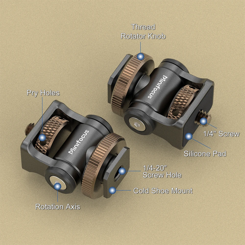 Set 4 Adattatori Per Slitta Fredda SMALLRIG 5033 Anti-torsione – Con Perni Di Posizionamento, Vite 1/4-20, In Alluminio, Per Gabbie E Accessori