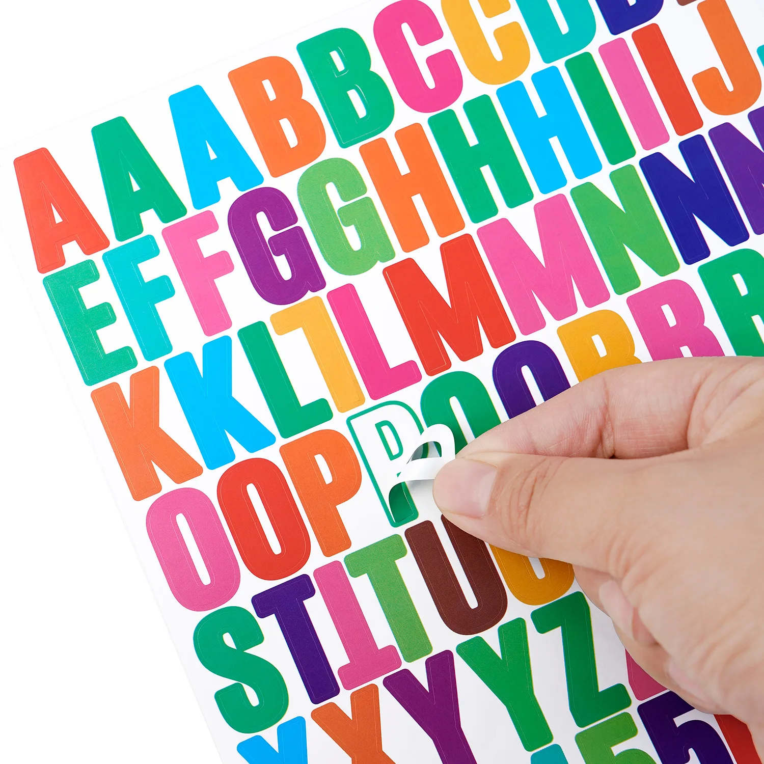 Waterproof Vinyl A-Z 26 Alphabet Stickers Colorful Self Adhesive Letter Number Stickers for Planner Mailbox Address Card Cup