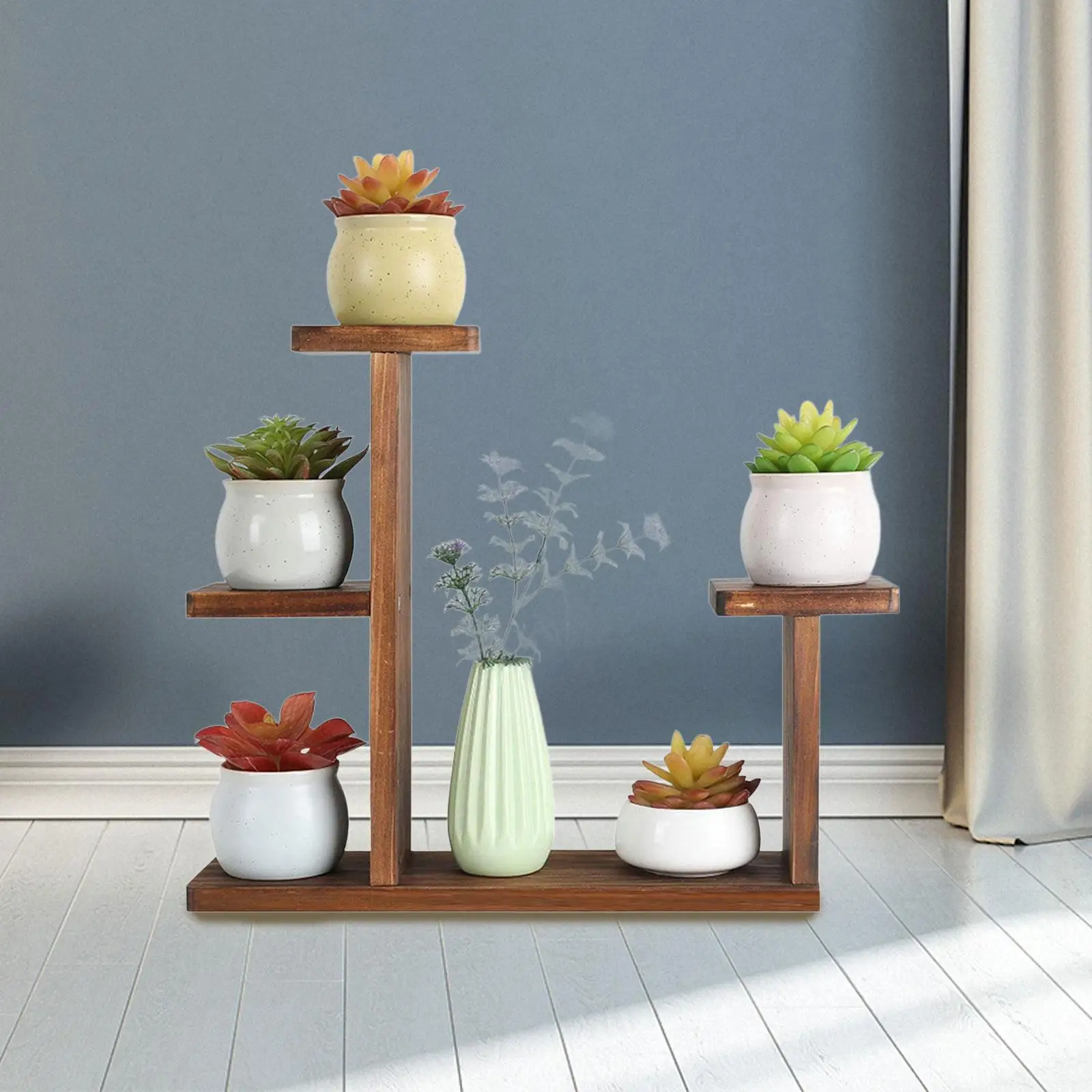 木製植物スタンド床多層フラワーシェルフクリエイティブ多用途実用的な植物ディスプレイラック植木鉢スタンドバルコニー用
