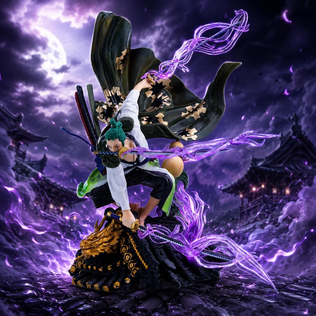 One Piece Zoro Dachaufstehende Pose Action-Anime-Figur, Sammlerstück, Anime-Figur, Anime-Fan-Sammlerstück, Anime-Charakter-Spielzeug zum Ausstellen, Fan-Merchandise