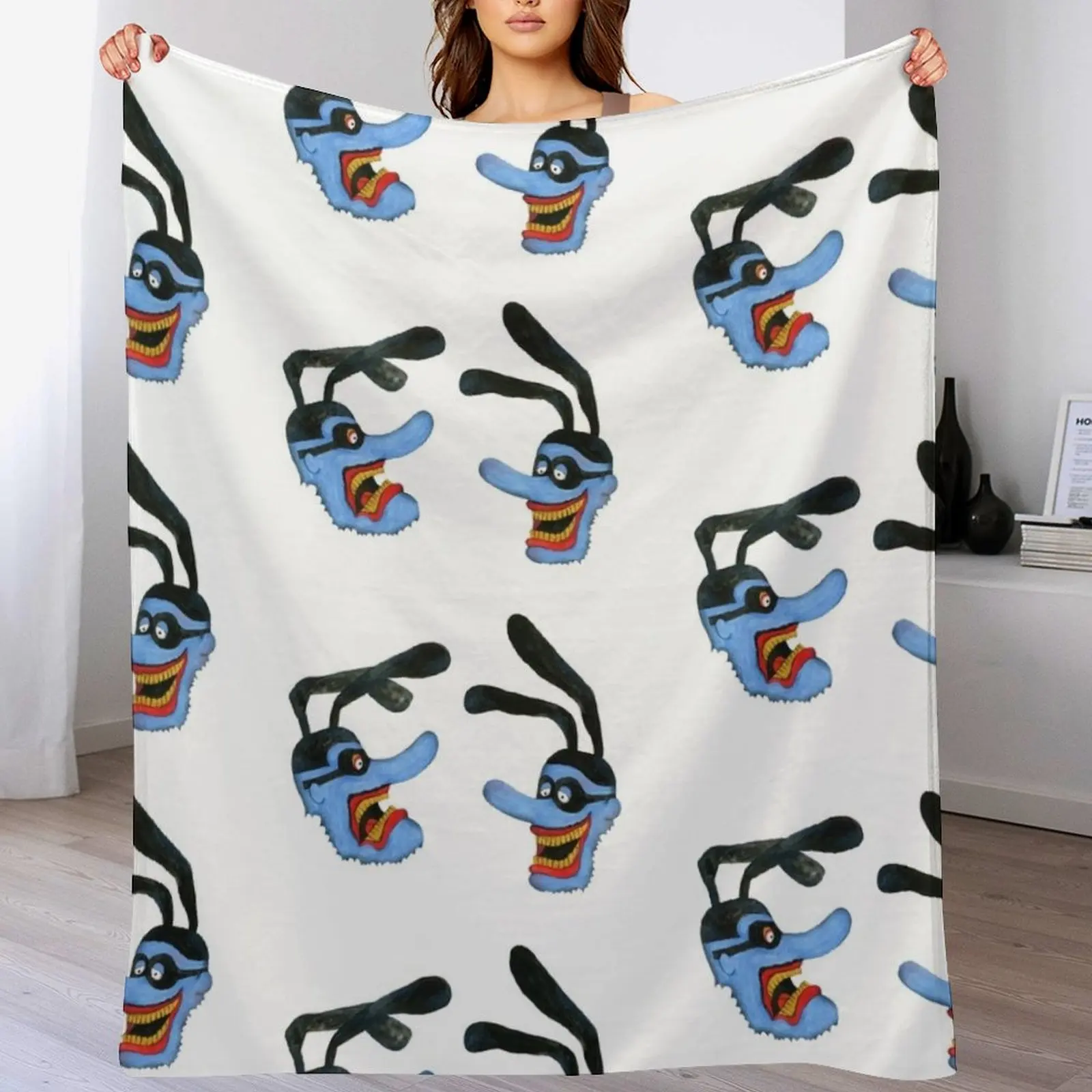 Yellow submarine, Blue meaniens Throw Blanket Soft Big Sofa Flannel Fabric Summer Beddings Blankets