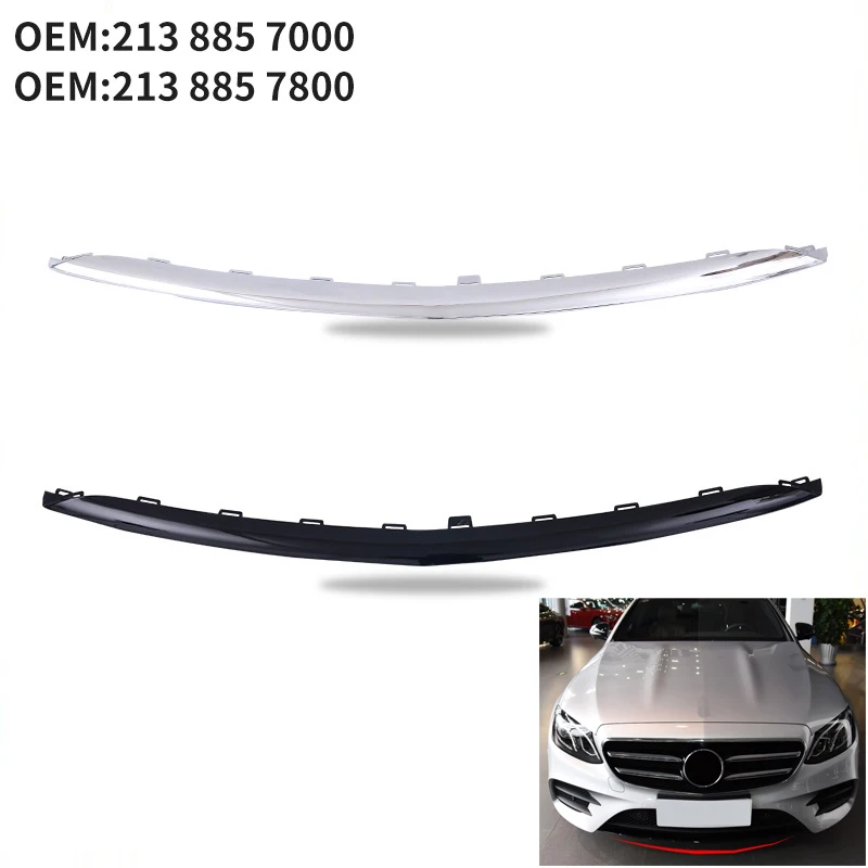 Front Bumper Lip Body Spoiler Splitters Black Silvery Chromium A2138857000 A2138857800 For Mercedes Benz E Class Klass W213 C238