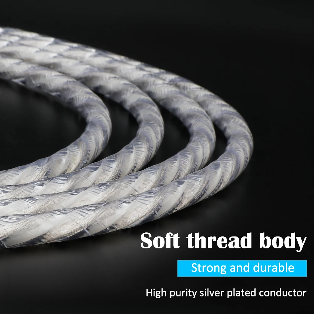 Pair High Quality HiFi OFC Audio Cables RCA Silver-plated Cables Interconnect Wires with Gold-plated RCA Plug, Amplifier Lines