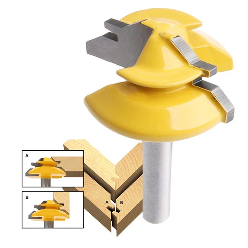 Lock Miter Router Bit Tool Manual Drawer Making Tenon Cutter Shank Steel Hardened Woodworking Heat Resistant Solid