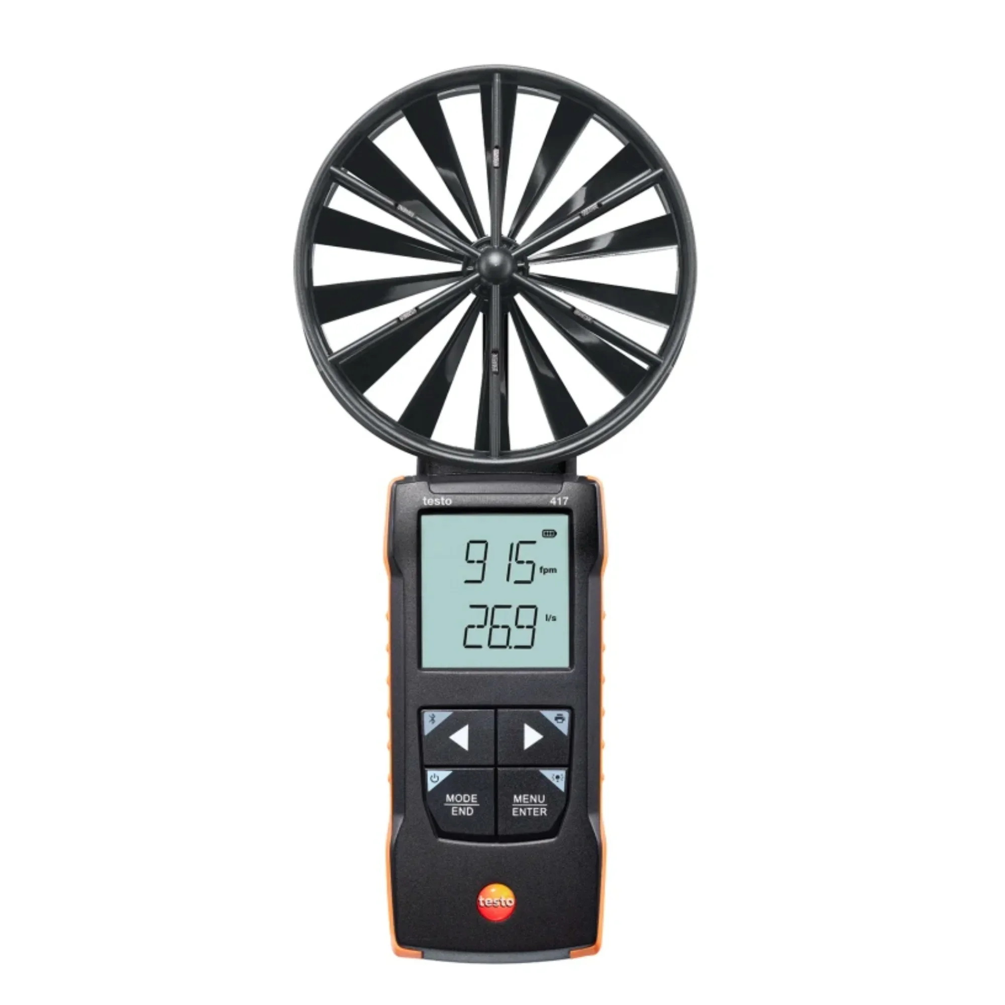 

air Flow, Volume Flow and Temperature Meter Testo 417 Digital 100 mm Vane Anemometer