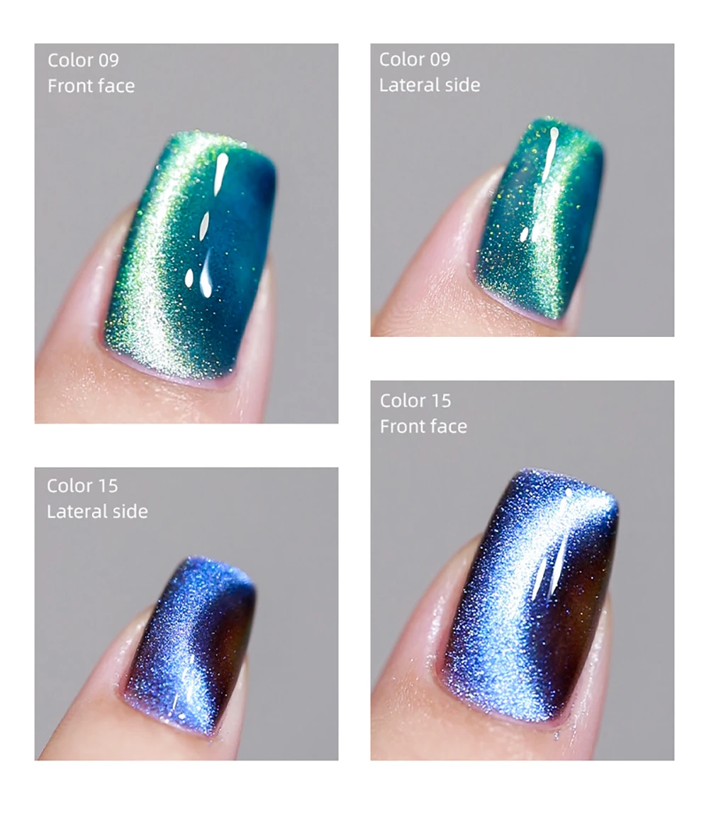 Vendeeni 15 Farben/Set Kristall-Katzenaugen-Gel-Nagellack Magnetischer UV-Soak-Off-Gel-Lack 9D Aurora Katzenaugen-Nagelkunst-Gel-Lack – Detail 20