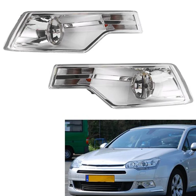 Conjunto de luz antiniebla con lente transparente para parachoques delantero de coche, apto para Citroen C5 2009-2015 derecha