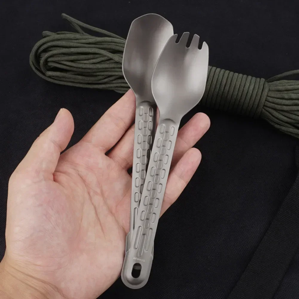 Imagem -05 - Spork Colher Alça Antiderrapante Acampamento Jantar Spork Talheres ao ar Livre para Casa Piquenique Acampamento Mochila 1pc