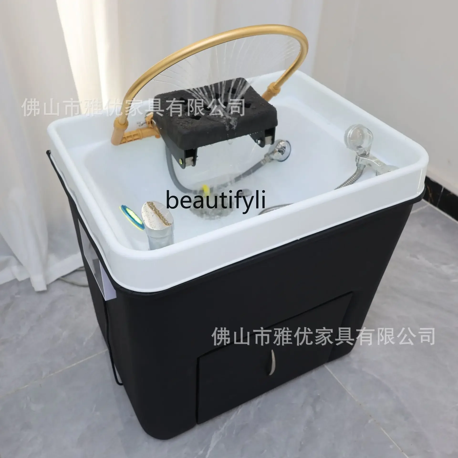 Head Therapy Bed for Beauty Salon  Head Therapy Instrument Water Circulation Fumigation Water-Free Mobile Shampoo Basin