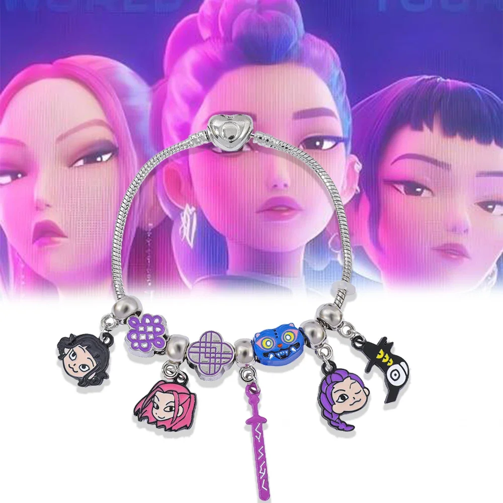 

KPop Demon Hunters Rumi Zoey Mira Crow Bracelet Women's Fashion Accessories Girl Cute Cartoon Anime Derived Peripheral Bracelet