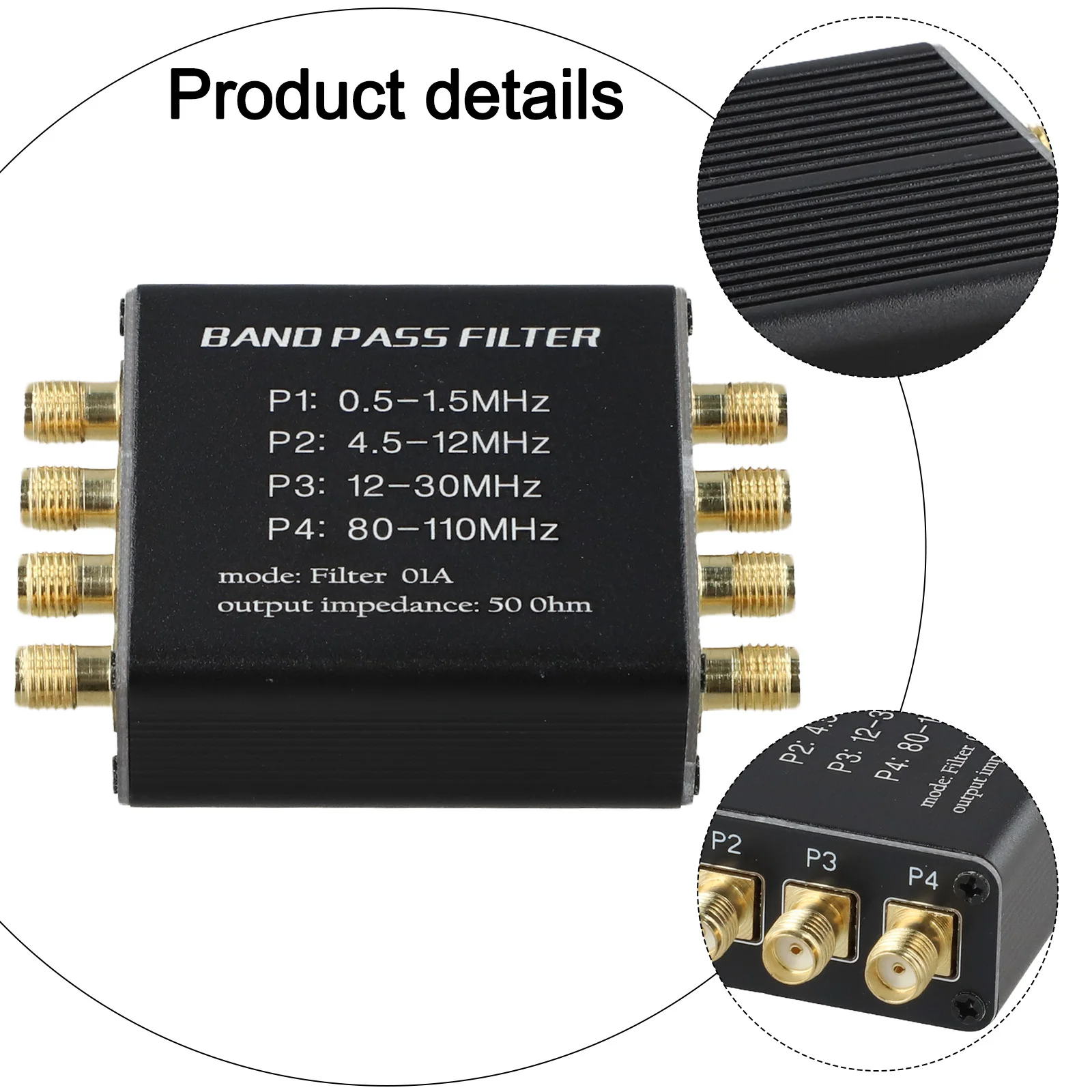 48.5x45x18mm 4-PASS Filters Aluminum Construction Anti-static Packaging Light Reflection Variability For RF Signals