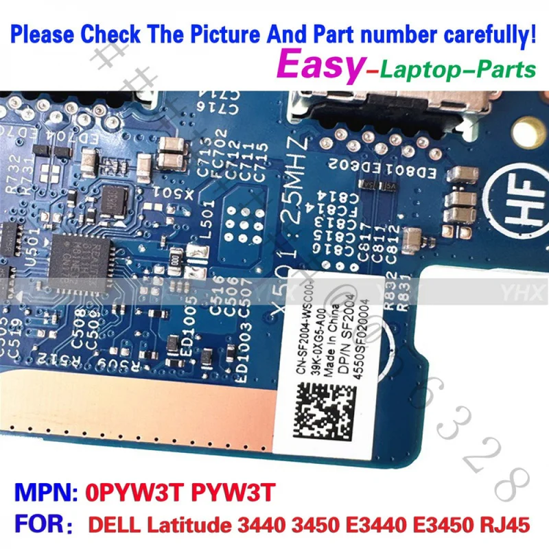 SS+Brand New RJ45 Lan USB IO Circuit Board 0PYW3T For DELL Latitude 3440 3450 E3440 E3450 Laptop Port Daughter Replacement Spare