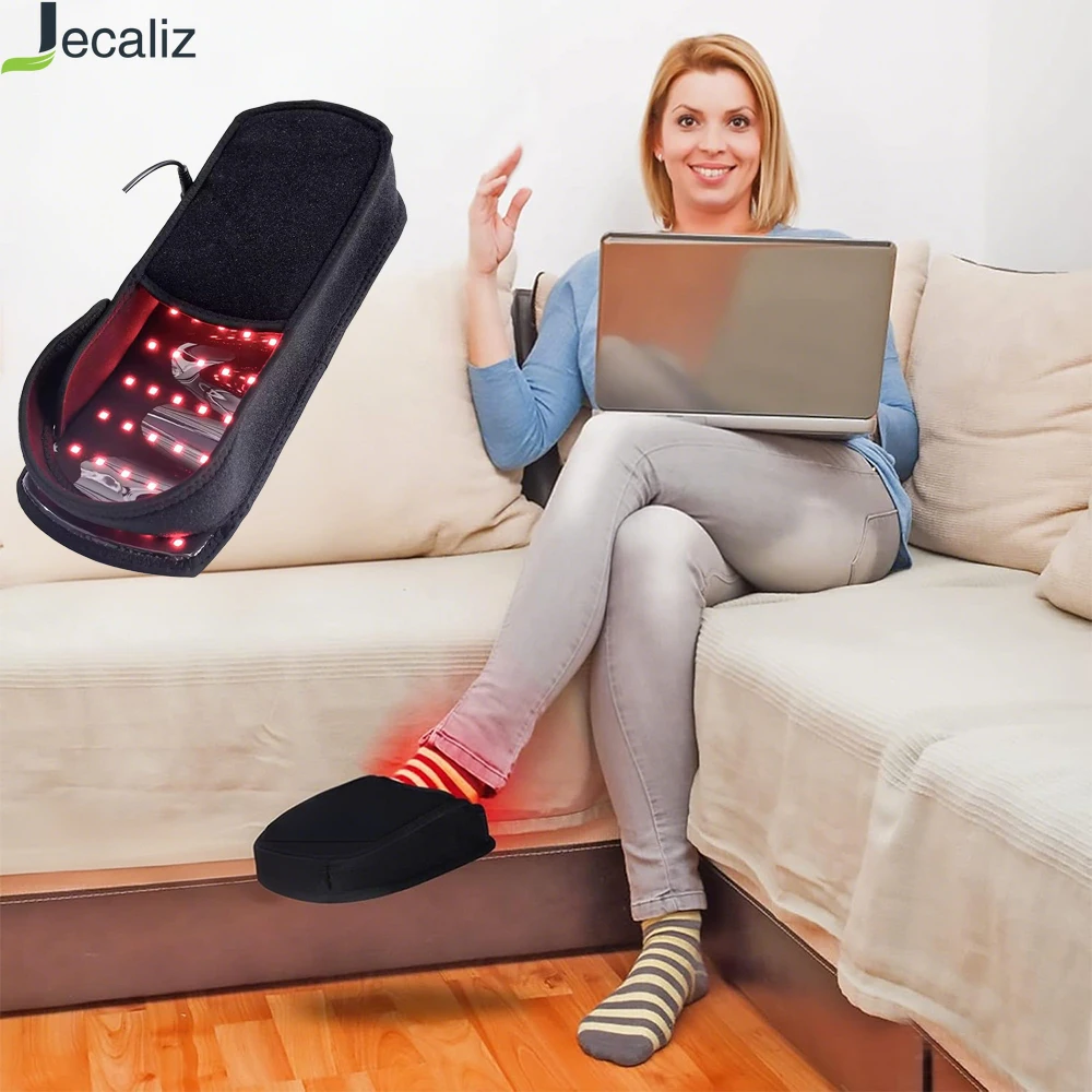 

For Foot Red Light Therapy Devices Near Infrared LED Pad 660nm 880nm Foot Pain Relief Slipper for Feet Toes Instep 80pcs LEDs