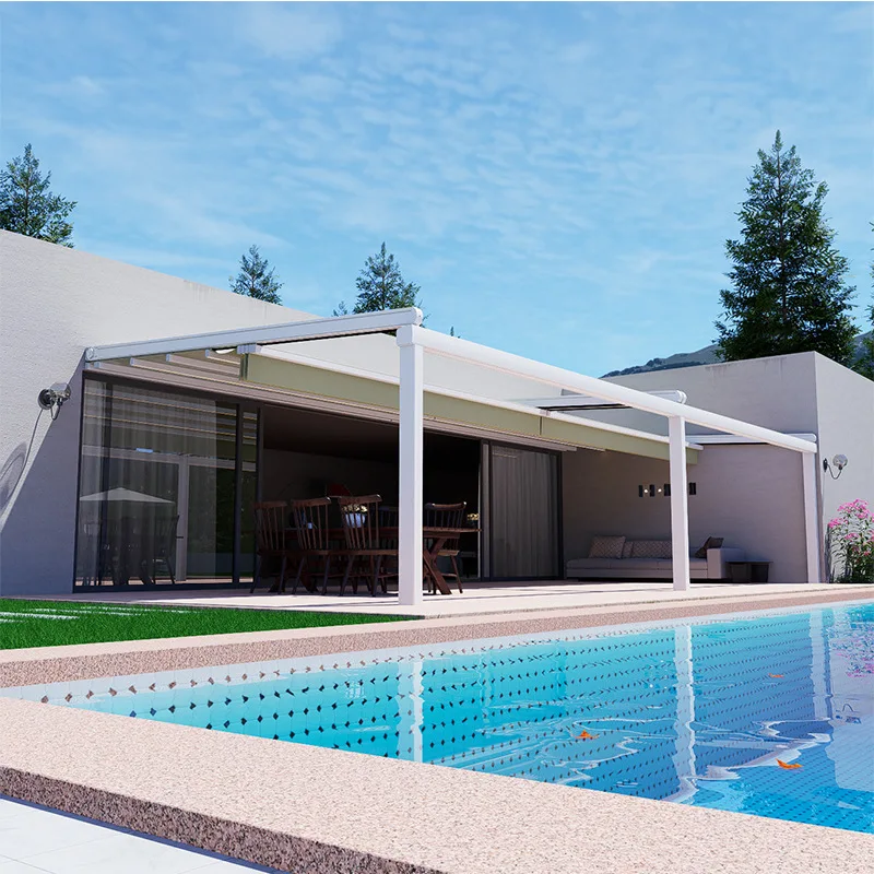 Manufacture Retractable Awning Remote Control Electric Awning Waterproof Fabric Shading Awning