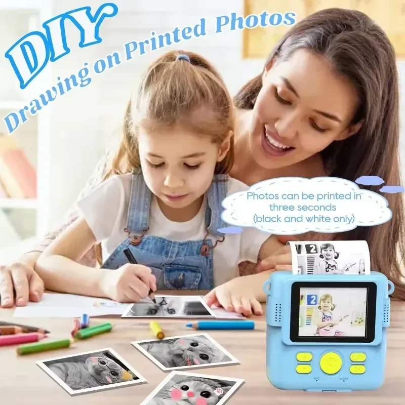 Instant Print Camera for Kids, 2.4 inch LCD screen Kids Camera for 6-12 Year, 32MP HD 1080P Digital Camera Free a shipping