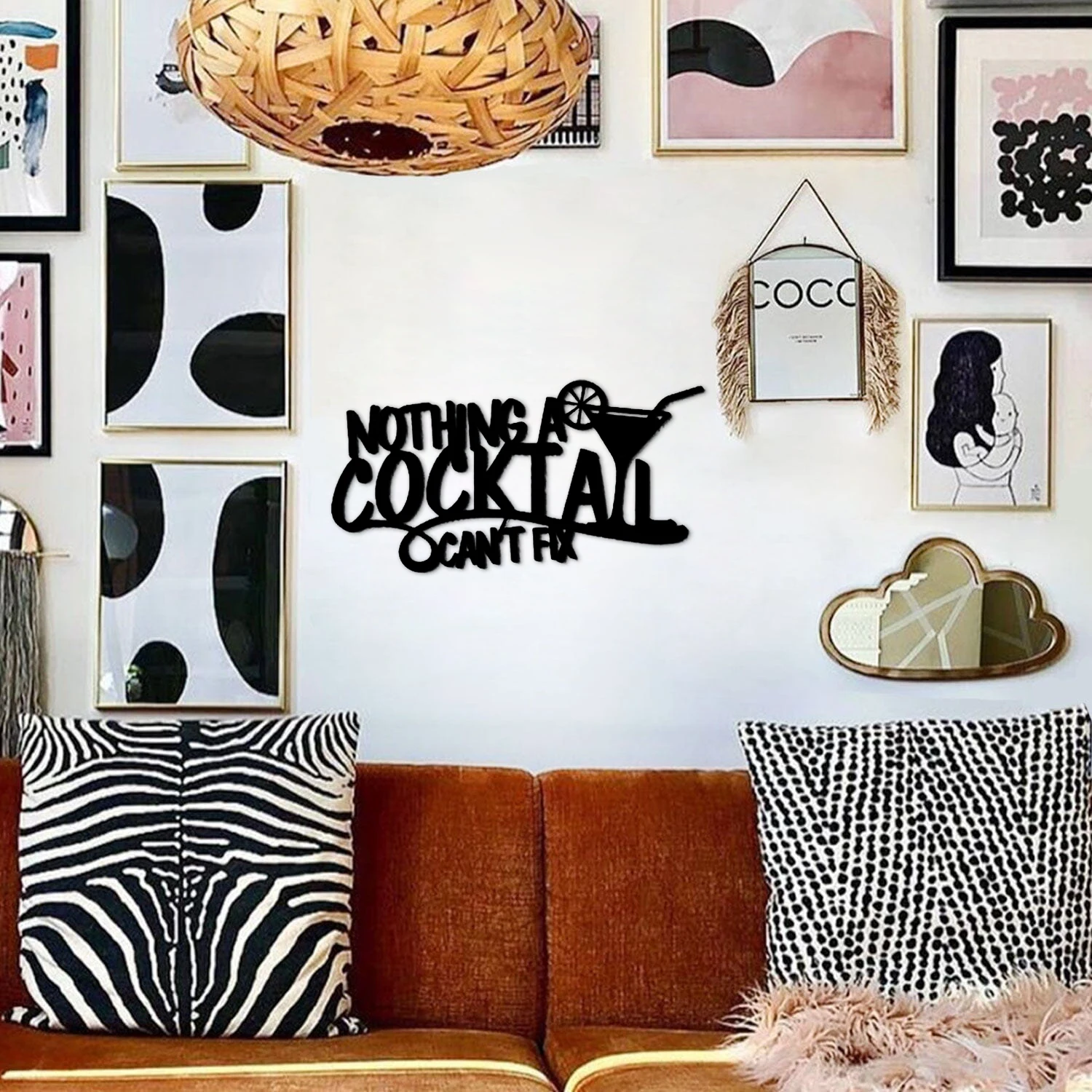 

Коктейльный металлический настенный художественный стальной декор для гостиной, ванной комнаты, кухни, уличный металлический настенный художественный декор