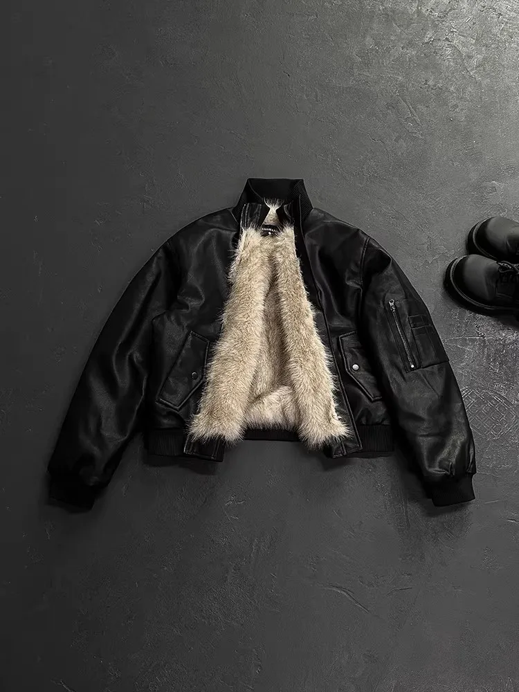 

Зимняя новинка: Американский ретро-пилотский хлопковый куртка-бомбер для мужчин и женщин, модная, теплая, на молнии...