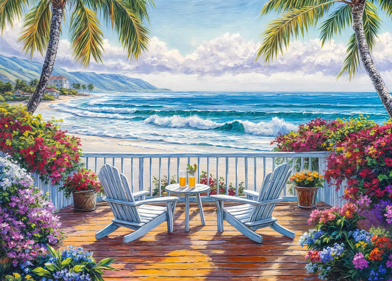 500/1000/1200/2000 PCS Jigsaw Puzzle Seaside Lifestyle Diy for Adults Beginners , Gifts Home Decoration Games