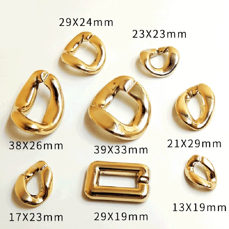 5-50pcs/lot Gold Plated Acrylic Open Rings Beads Link Chain Assembled Part Beads Connectors for Diy Jewelry Making Accessories