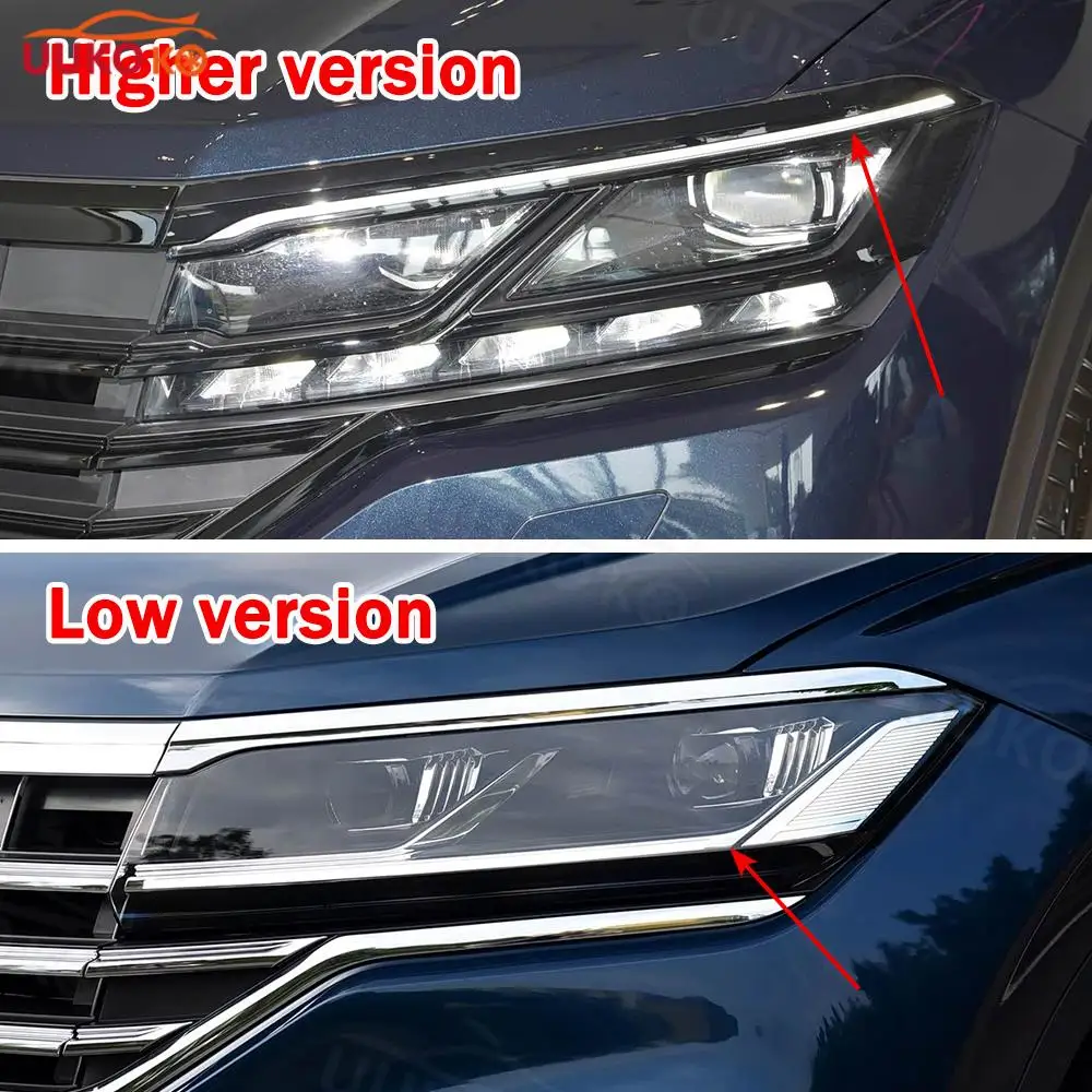 White light Fit For Volkswagen Touareg 2019-2023 LED DRL Light Guide Plate Tube Car Headlight Daytime Running Light Angel Eye