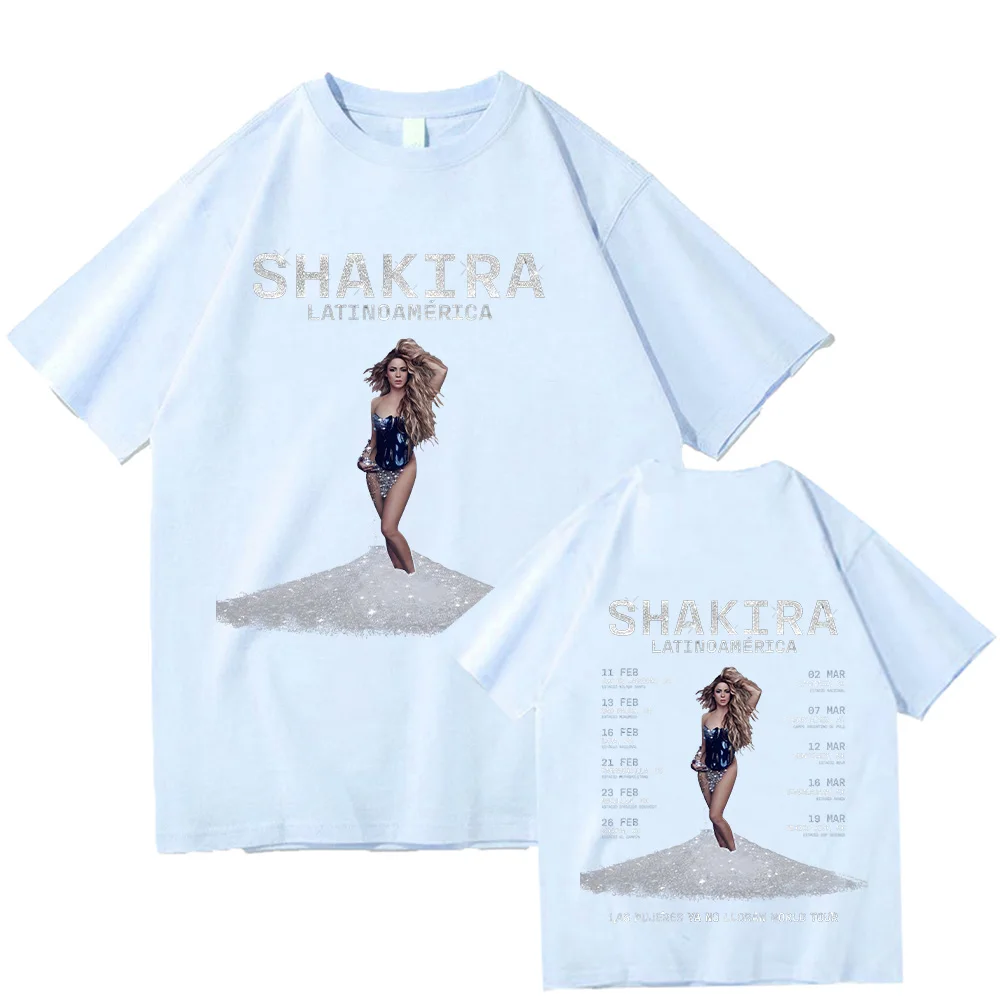 Shakira New Cotton T-shirts Las Mujeres Ya No Lloran World Tour 2025 Tshirt High Quality Casual Clothing Unisex Loose Tees Tops