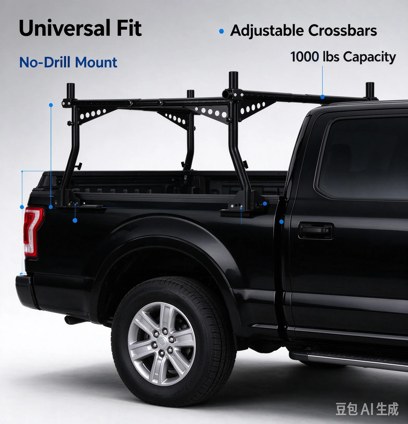 Steel Truck Ladder Rack 35.4 71in Adjustable Width Aluminum 1000lbs Loading Capacity Heavy Duty Truck Bed Rack Stable Cargo Support For Kayak Surfboard Lumber