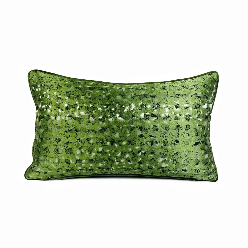 

Fashion Popular Lumbar Pillow Case 30x50cm Green Jacquard Woven Soft Abstract Armchair Cushion Cover 1 Piece Pack