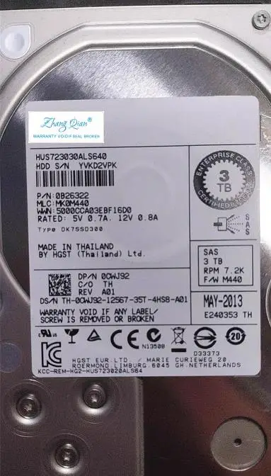 

Для сервера 3TB 7,2 K SAS 3,5 0CWJ92 CWJ92