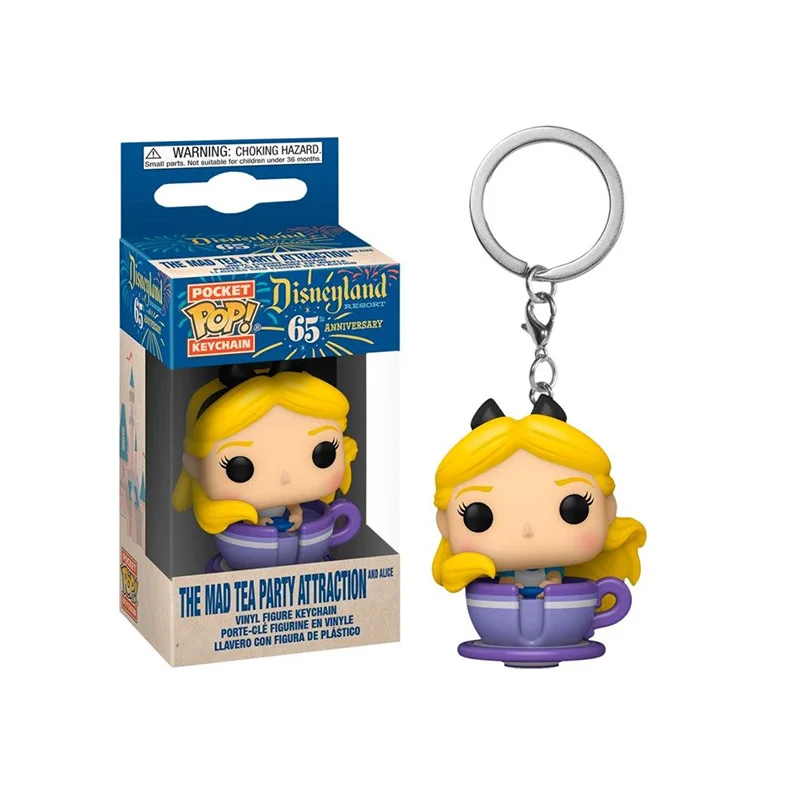 Funko Pop Disney Alice in Wonderland Mad Hatter Cheshire Cat Mad Tea Party Attraction Action Figures Toys Pocket Keychain Gifts