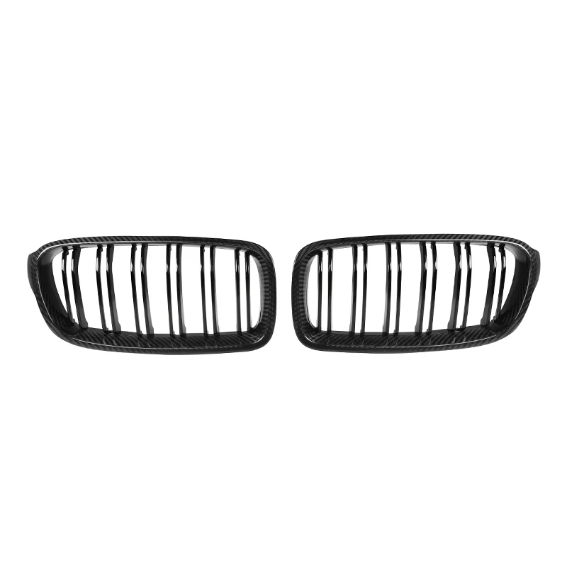 

Dry Carbon Fiber Gloss Black Double Slats Front Grille Fit For Bmw 3 Series 2012-2018 F30 F35 Front Bumper Grill