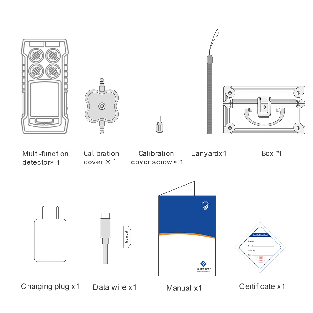 Bossean-Detector Portátil De Gás De Dióxido De Carbono, 4in 1 Medidor De Gás, Detector De CO2