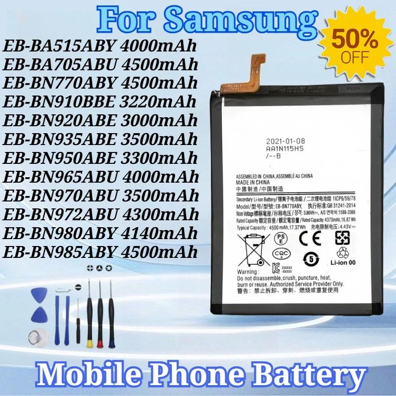 

New EB-BN985ABY BN980ABY BN972ABU BN970ABU BN965ABU Battery for Samsung Note 20 Ultra Note 20 Note 10+/Note 10 With free Tools