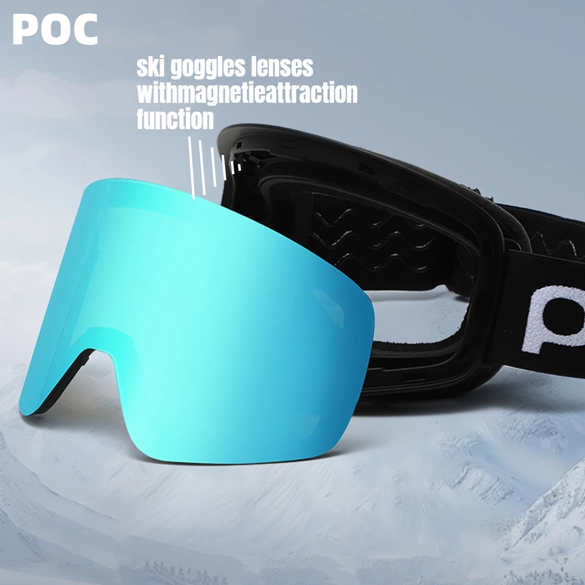 

POC High Definition Anti-Fog Ski Goggles.goggles lenses withmagnetieattraction function.Mountaineering outdoor sports equipment