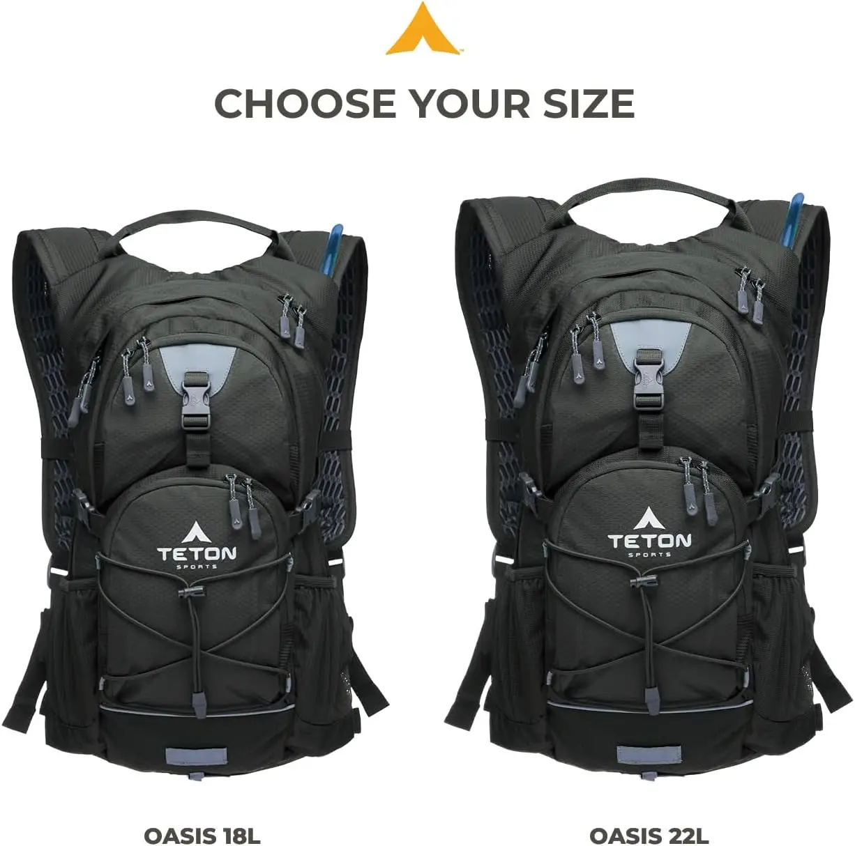 Teton Oasis/Trailrunner Hydration Backpack – Lightweight Water Pack with 2L/3L Bladder for Hiking, Running, Cycling, Biking 18L/22L Sizes – Sewn-in Rain Cover – Fits Men and Women - view 2