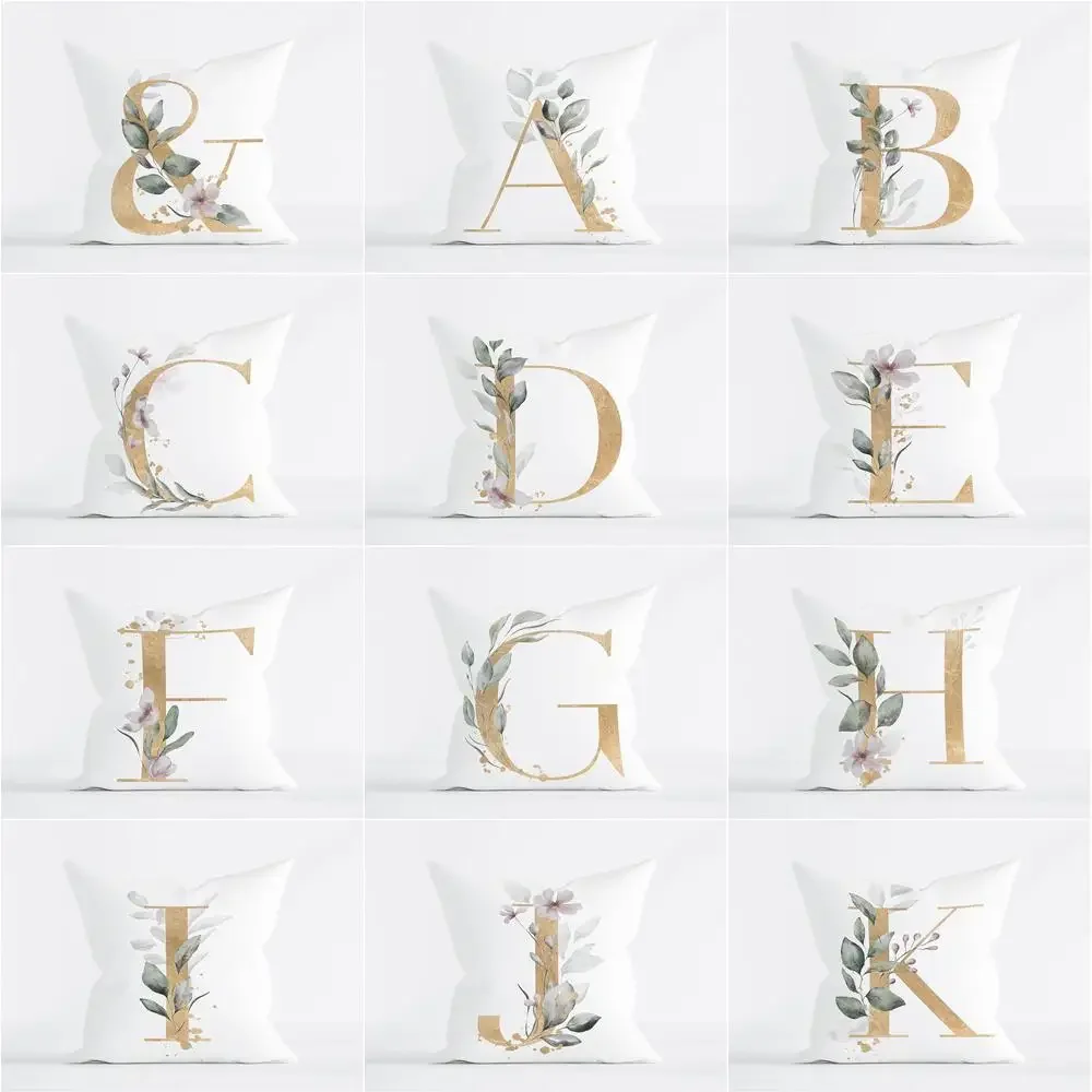 Creative Letters Floral Print Pillow Home Decor Car Sofa Cushion Cover Pillowcase Aesthetics