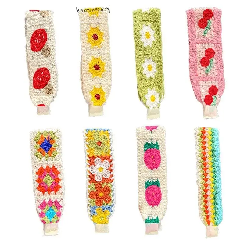 1/2 Stücke Gestricktes Buntes Blumenmuster-Stirnband für Frauen und Mädchen Süßes Haar-Ornament Kopfbedeckung Haarband Modische Haaraccessoires – Detail 8