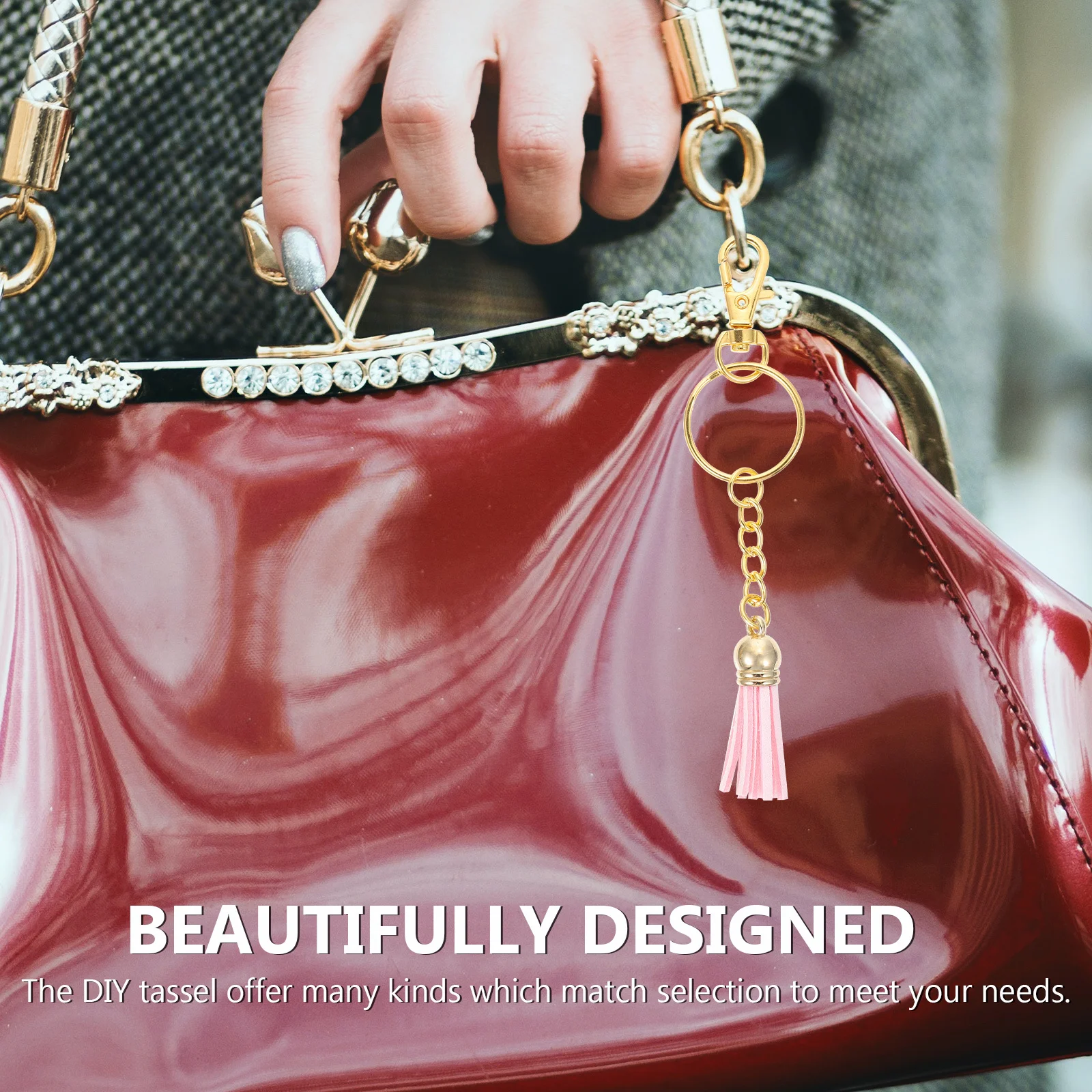 1 مجموعة 1 مجموعة مشبك سلاسل المفاتيح شرابة قلادة Diy بها بنفسك الحرفية المفاتيح صنع لوازم للمجوهرات اليدوية اكسسوارات الديكور