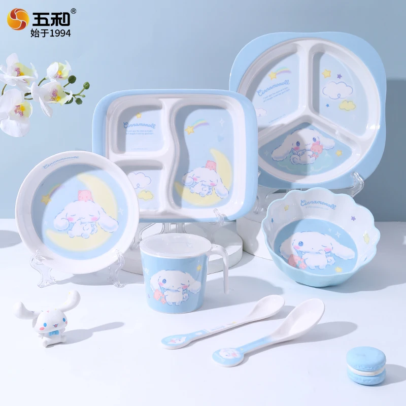 WUHE Cinnamoroll Dinnerware Set Children's Tableware Children's Products Family Dining Plates Dishes Dinner Plates