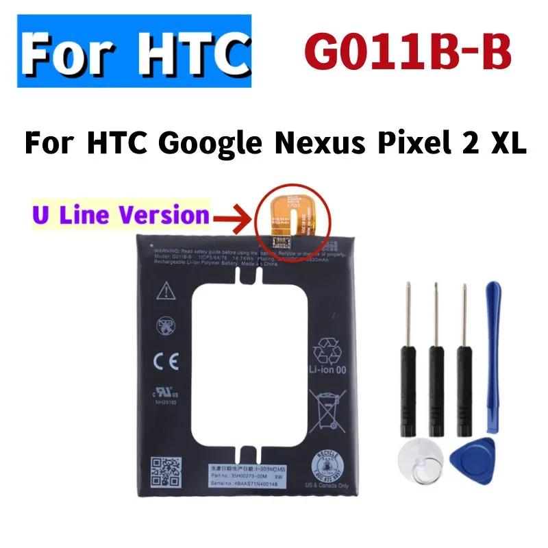 

G011B-B Replacement Battery For HTC Google Nexus Pixel 2 XL Pixel 2XL (G011B-B) Batteries + Free Tools