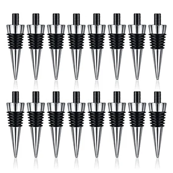 16 Pieces Metal Cork Blank Wine Cork Kit Reusable Wine Cork Insert Set Hardware for…