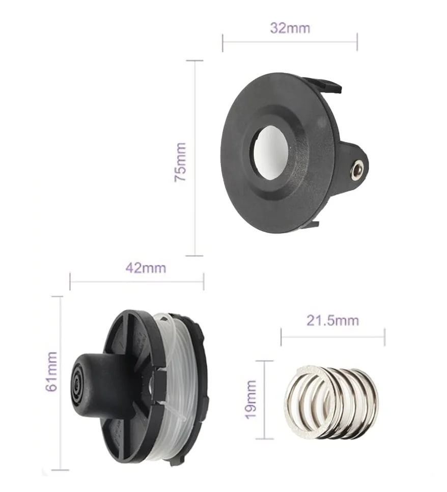For Garden Care Trimmer Line Spool Replacement Spool Set Replacement Trimmer Spool Set Trimmer Black Environmentally Conscious