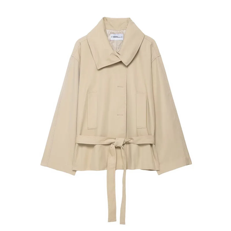 Stile europeo e americano2025Nuovi pantaloncini trench con cintura da donna eleganti e alla moda