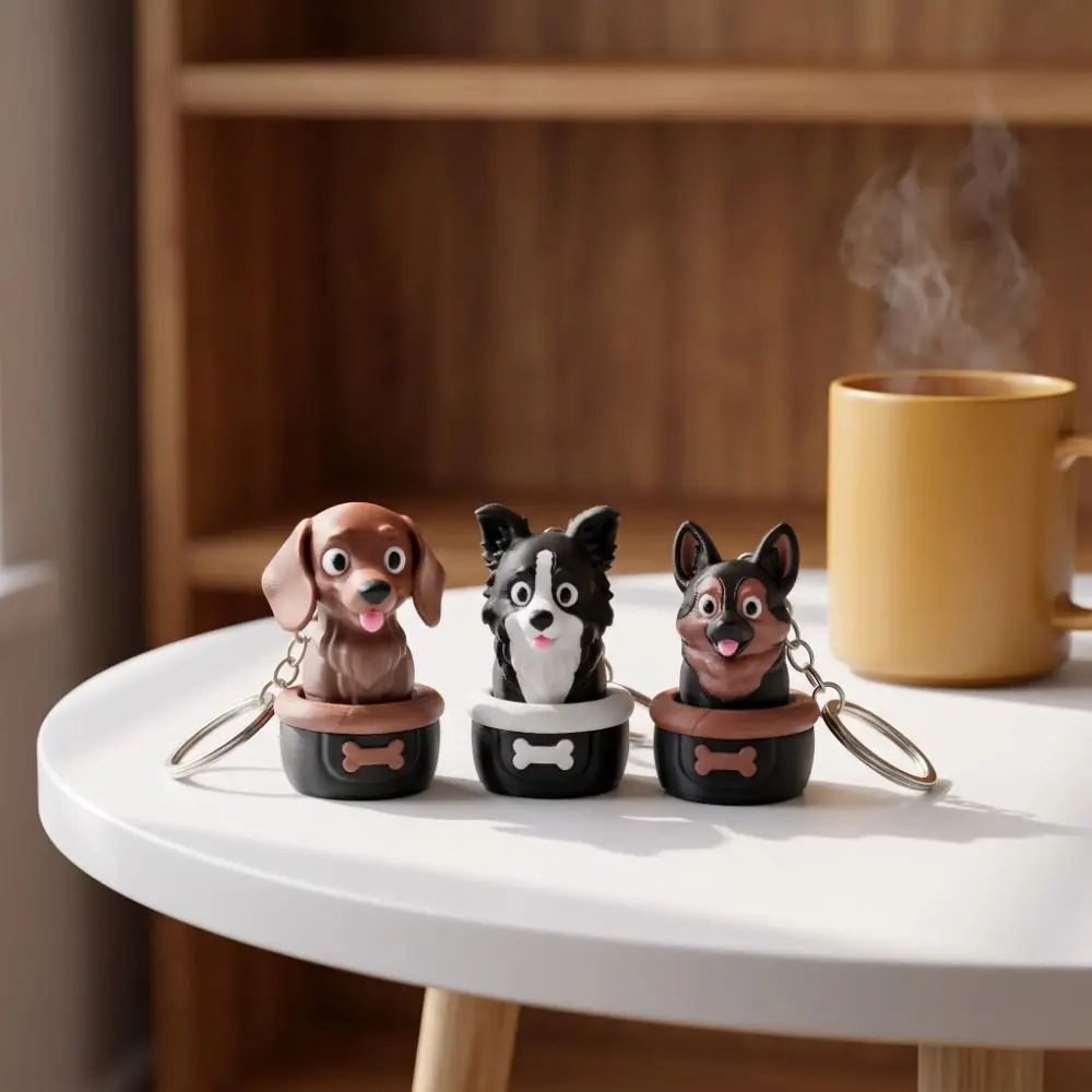 Mini Fidget 3D Printed Sausage Dog Clicker Keychain Clicking Sound Plastic Dog Key Pendant Portable Keycap Clicker Office