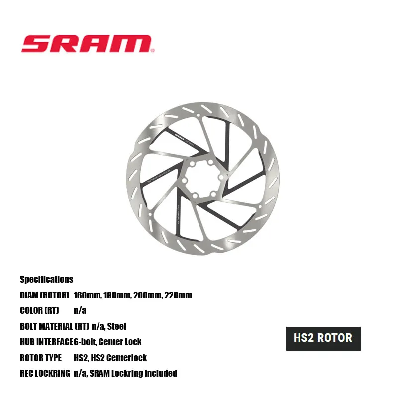 SRAM-HS2 Disc Brake, 6-Bolt Thicker, 160mm, 180mm, 200mm, 220mm, MTB and Road Bicycle Accessories, Cycling