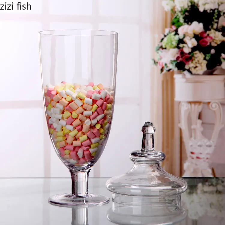 

Transparent Glass Storage Jar Creative Candy Jar Dessert Storage Jar Coffee Bean Miscellaneous Grain Jars Kitchen Storage Tool
