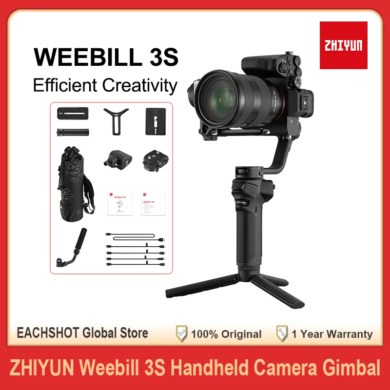 

ZHIYUN Weebill 3S 3 S 3-Axis Handheld Camera Stabilizer Gimbal with Fill Light Bluetooth Control for DSLR Mirrorless Cameras