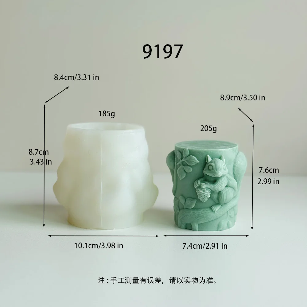 لتقوم بها بنفسك فرع كوالا الإغاثة عمود شمعة قالب من السيليكون تناول كوز الصنوبر السنجاب أسطواني الراتنج الجبس قوالب الديكور #3